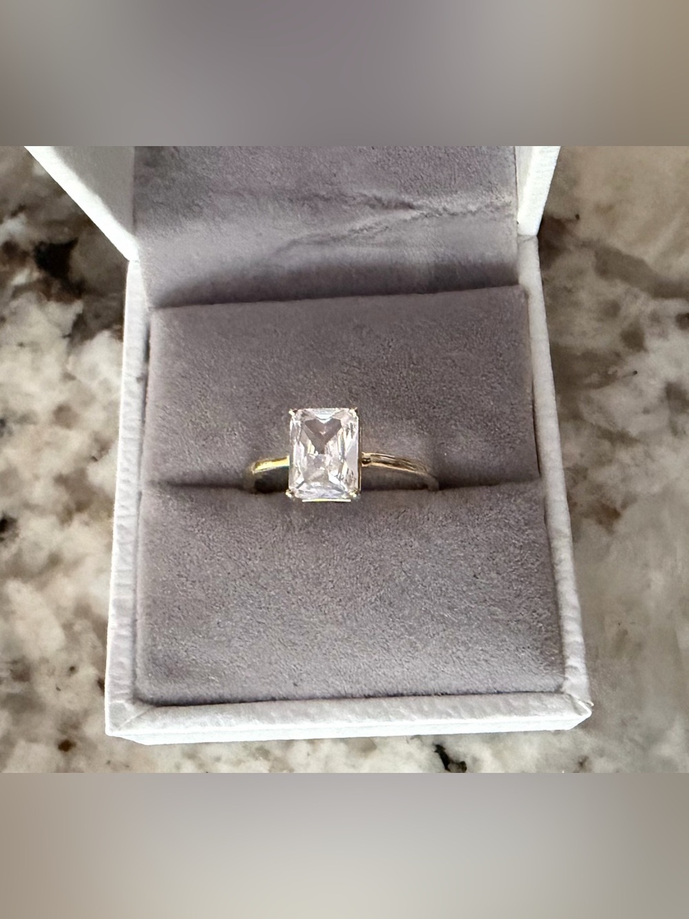 18k Yellow Gold 3ct Emerald Moissanite Ring